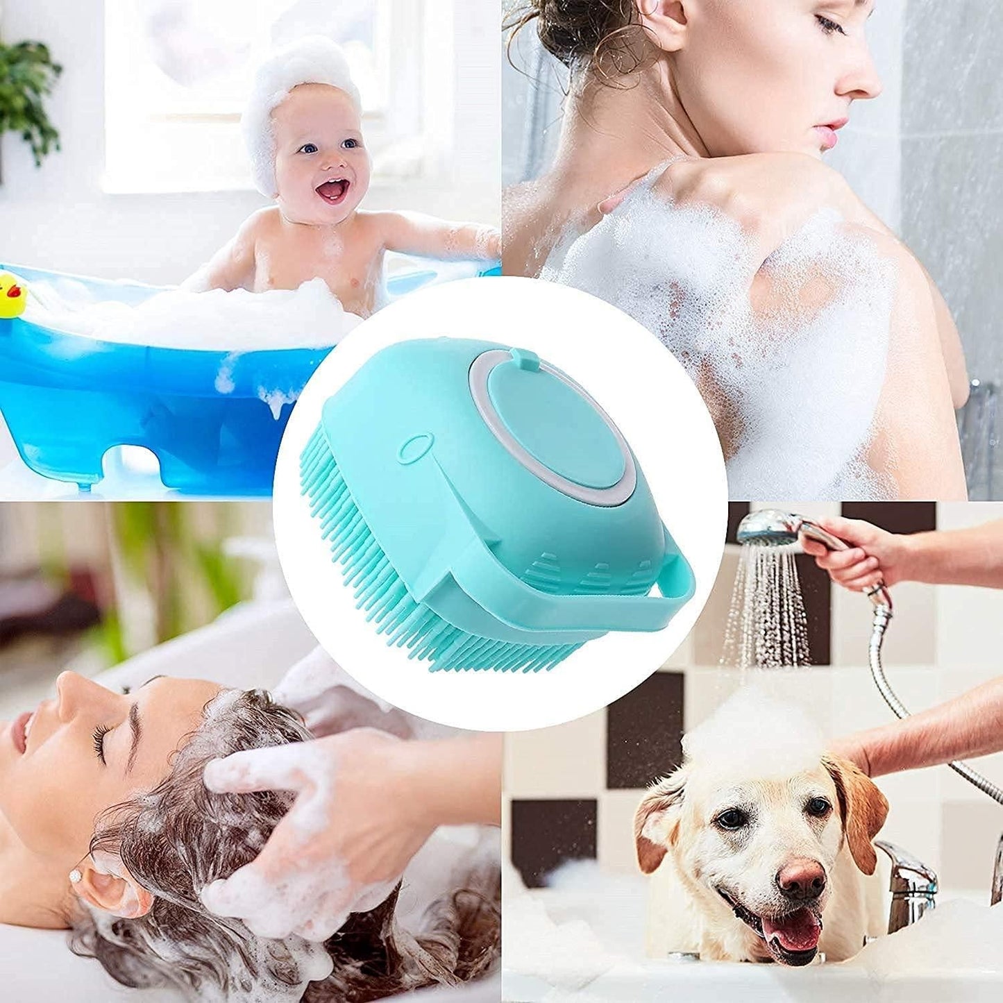 SCRUBBING Soft Silicone Bath Brush With Hooks Baby Showers silicon Cleaning Brushes